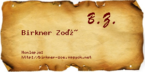 Birkner Zoé névjegykártya